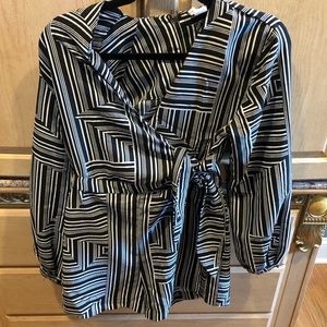 Asymmetrical black & white romper